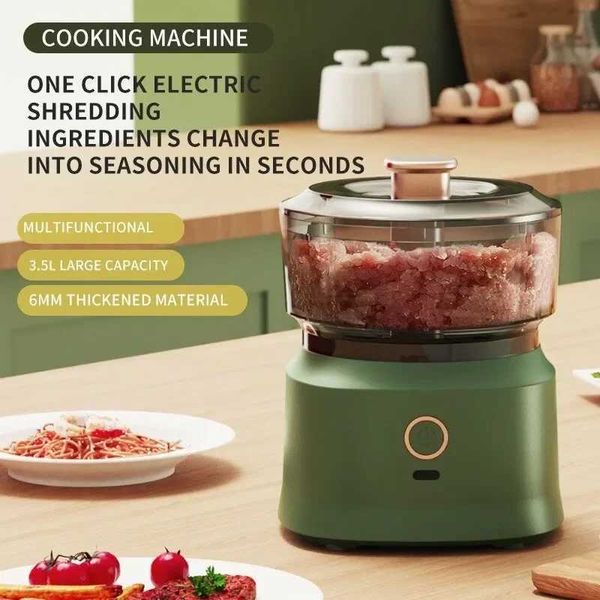 Mini Wireless Electric Garlic Press Dual Purpose Garlic Puree 350ml Kitchen Food Shredder Usb Charging Meat Grinder Vegetable Bk240806