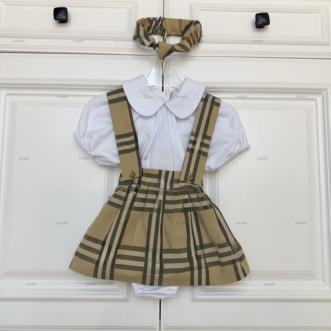 Brand newborn jumpsuits Button decoration toddler dress baby Crawling suit infant bodysuit girl skirt And underwear A141X04N034