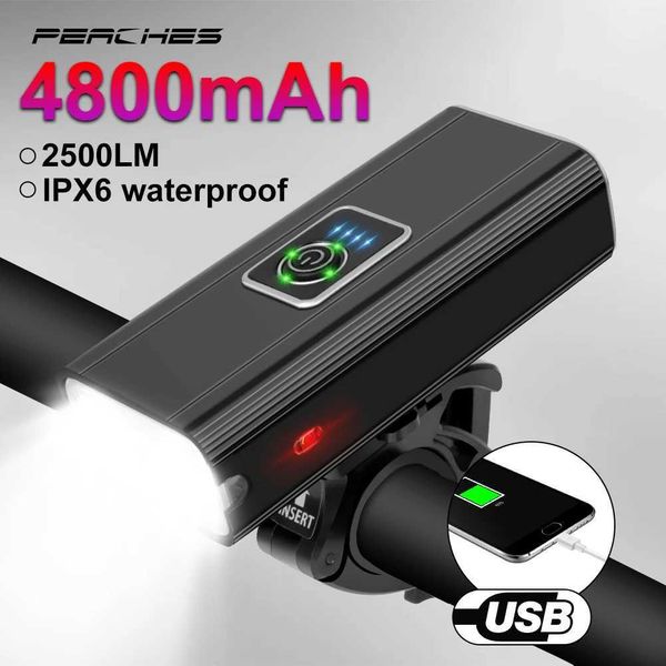 3T6 LED bicycle headlight 4800mAh USB charging MTB bicycle headlight 2500 lumens bicycle headlight bicycle flashlight bicycle accessories Y2