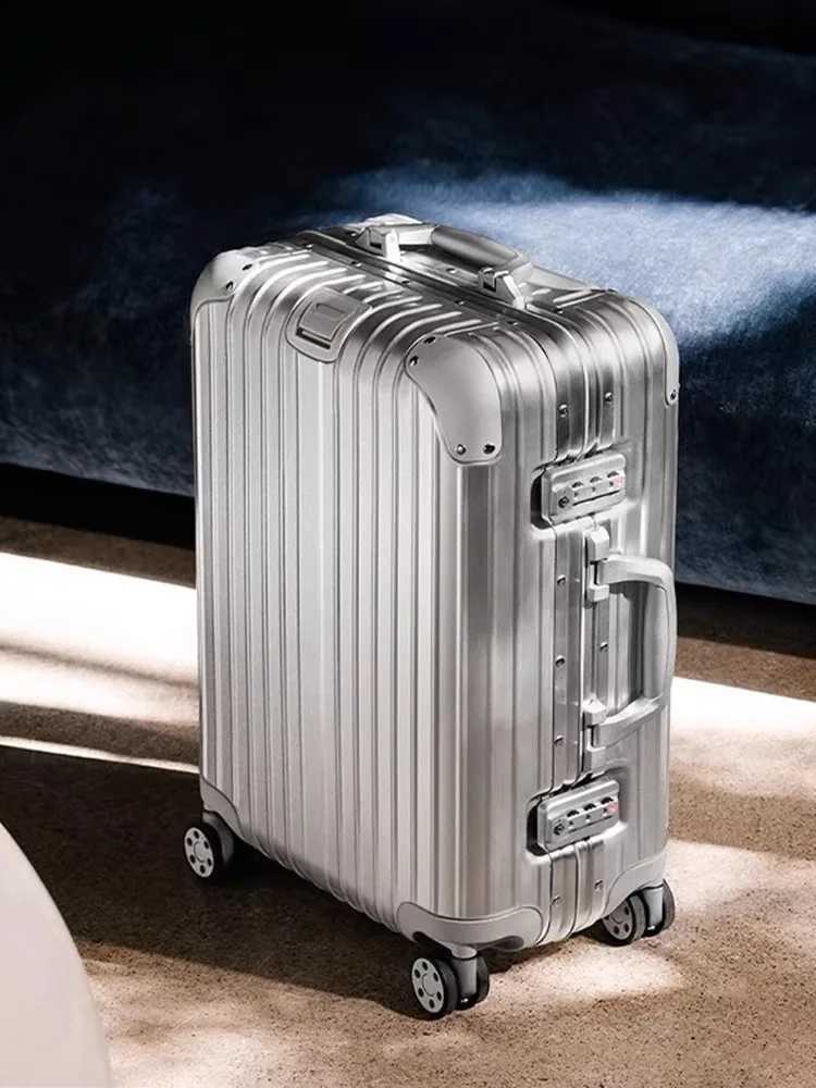 100 Aluminum Magnesium Alloy Suitcase Designer Brand Rolling Luggage Carryon Cabin Travel Suitcase Trolley Case 202830 Inch W250920