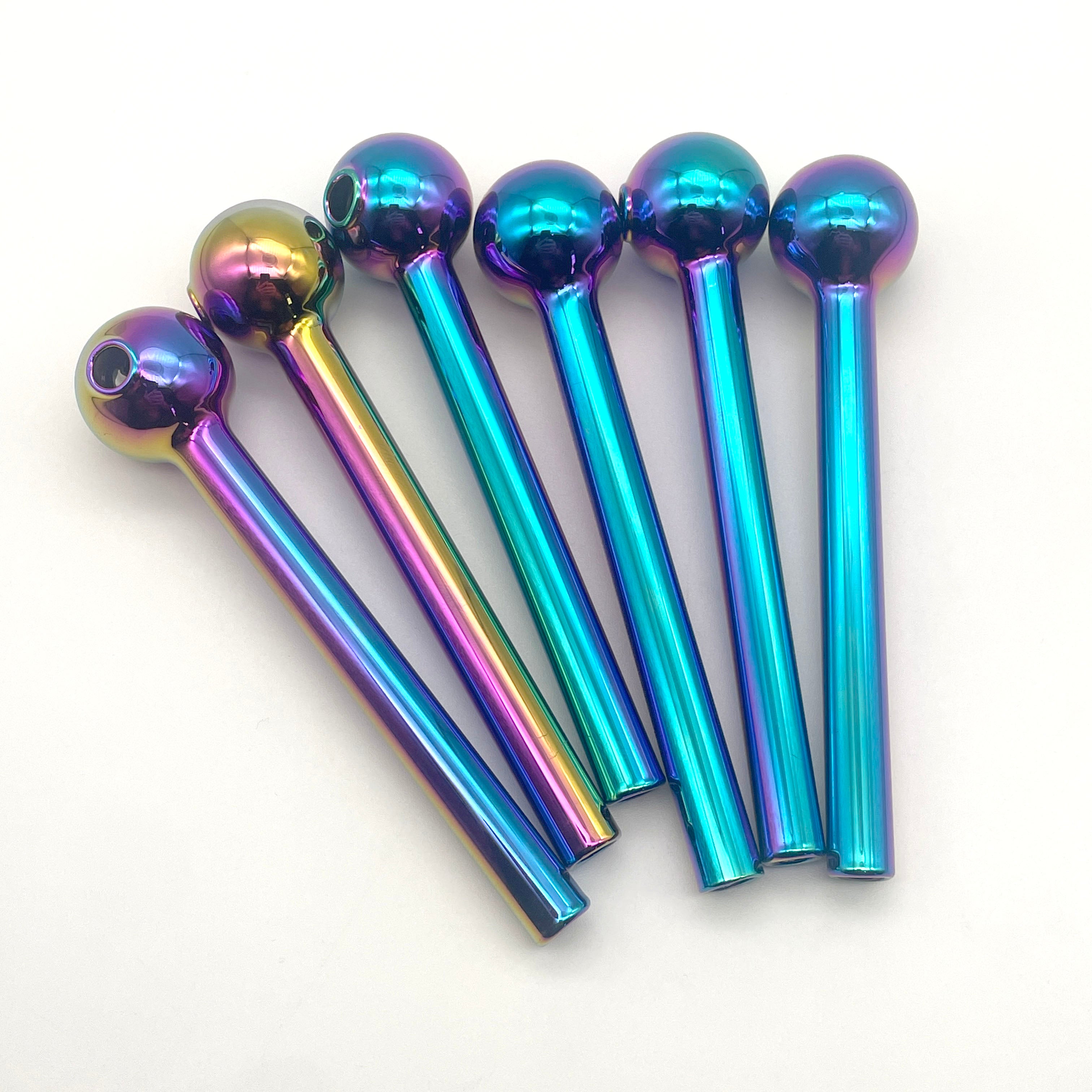 Titanium Plating Color Mini Glass Oil Burner Pipe ART Smoking water pipes Pyrex Bubbler Water Hand Tobacco