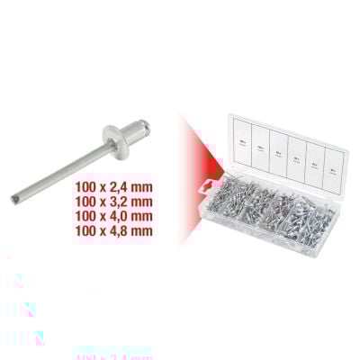 Assortment, blind rivets KS TOOLS 970.0150