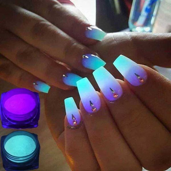Neon Phosphor Glitter Powder 10 Colors Dust Luminous Pigment Fluorescent Glow in Dark Nail GlittersC250111