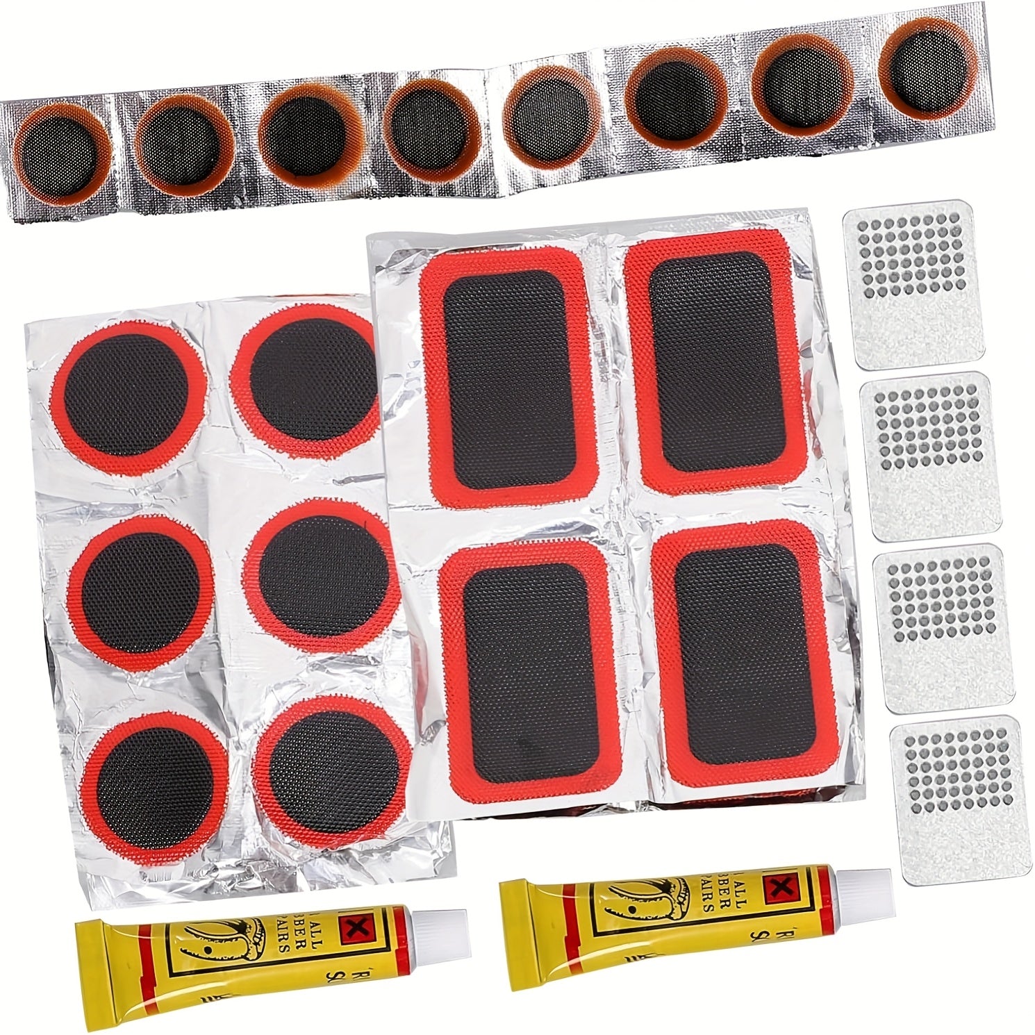 TEMU 32pcs Bicycle Tire Repair Kit, Bicycle Tire Repair Kit, Of Bicycle Tire Patches - Suitable For Road, Mountain Bike, Outdoor Riding Emergencies,