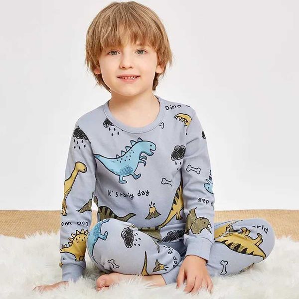 Childrens sleepwear 3-14 years winter long sleeved sleepwear set for babies and girls cotton sleepwear for young children childrens sleepwea