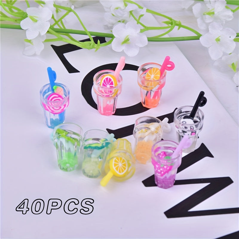 TEMU 40pcs Mixed Color -the-dark Resin Lovely Cup Pendant, Diy Handmade Jewelry Necklace Earrings Key Chain Accessories Production Supplies