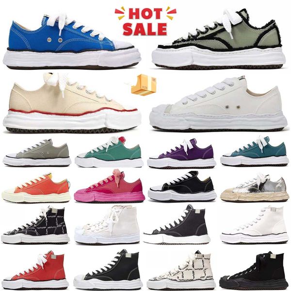 Treinadores de Maison Hank Mihara Mmys Shoe Shoes Sapatos Designer preto Branco branco laranja real roxa azul masculino marinho azul z8sl#