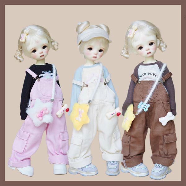 Doll Accessories BJD doll overalls clothes for 1-6 BJD YOSD doll suspenders pants doll clothing accessories 230812