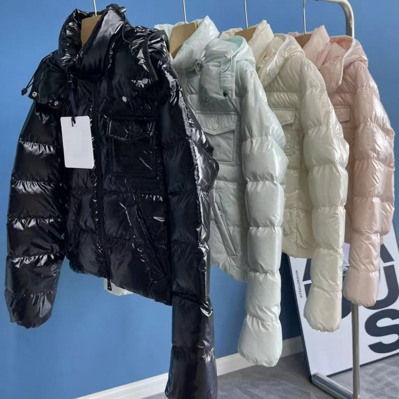 Womens Jacket Designer Winter Jackets Short Coats Down Warm Fashion light Parkas Lady cotton Coat Outerwear Big Pocket Black pink white light blue