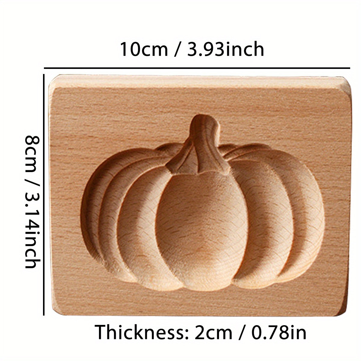 TEMU Cippes Halloween Pumpkin Wooden Cookie Cutter - 3d Embossing Mold For Festive Diy Baking, Ideal For, Cakes, Chocolates & Sugar Crafts, Kitchen
