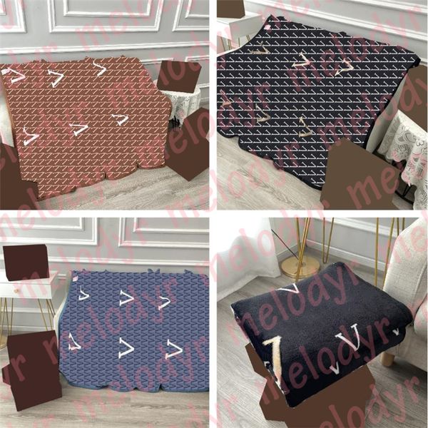 Velvet Bedsheet Home Sofa Bed Throw Blanket Designer L Letter Print Office Nap Blankets Outdoor Travel Blanket