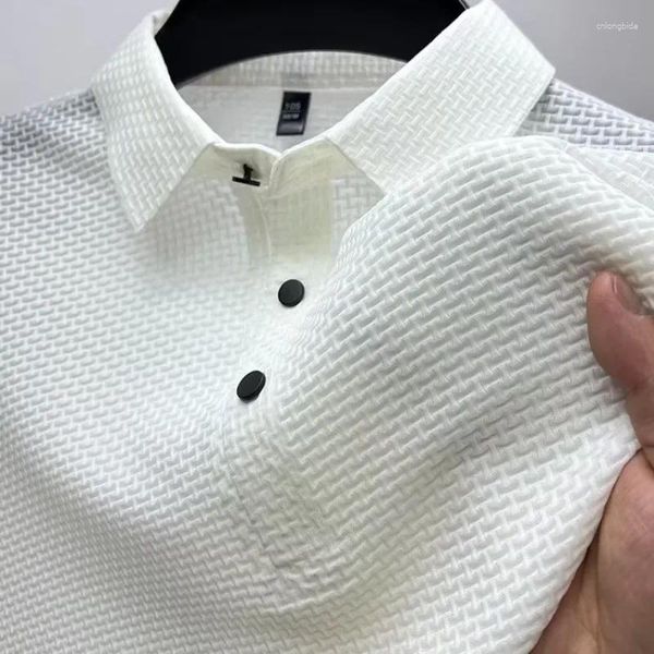 Men&#039;s Polos Summer Casual Solid Color Polo Shirt Slim Fit Lapel Short Sleeve Top Versatile Collar For A Slimmer Silhouette