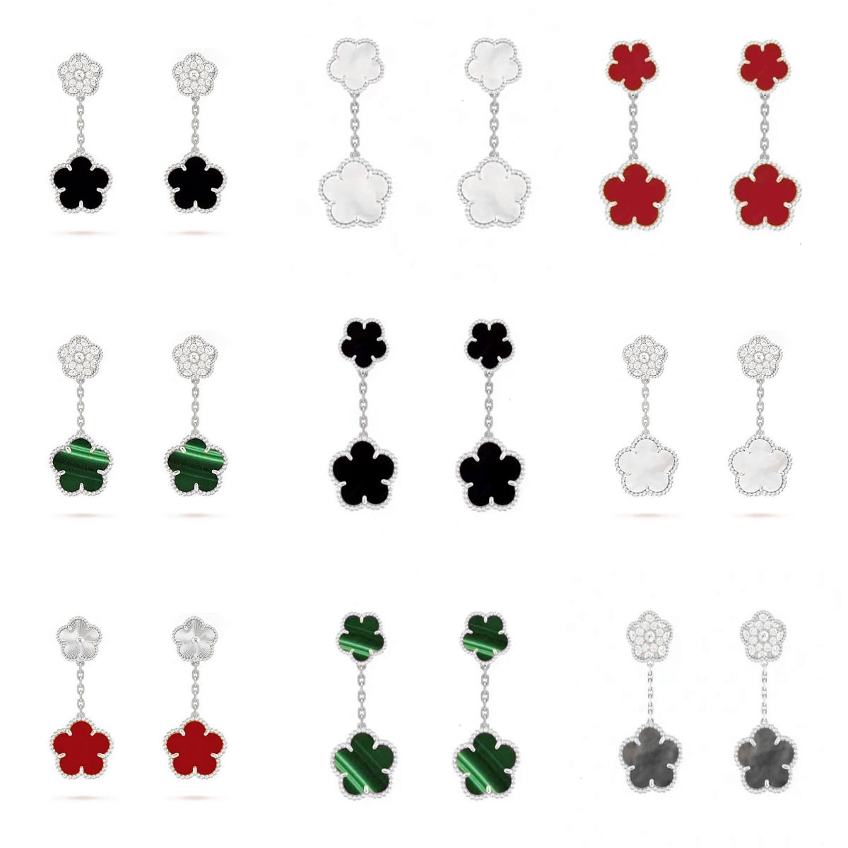 clover earrings luxury jewelry earings designer for women pearl earrings stainless steel jewellery Classic earings sterling silver earring 925 clip