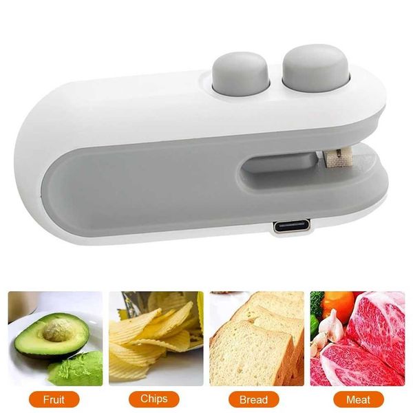 Vacuum Food Sealing Machine Mini Heat Bag Sealing Machine Food Sealer Clip Portable Mini Sealer Plastic Bag Heat Sealer Kitchen Gadget L2489
