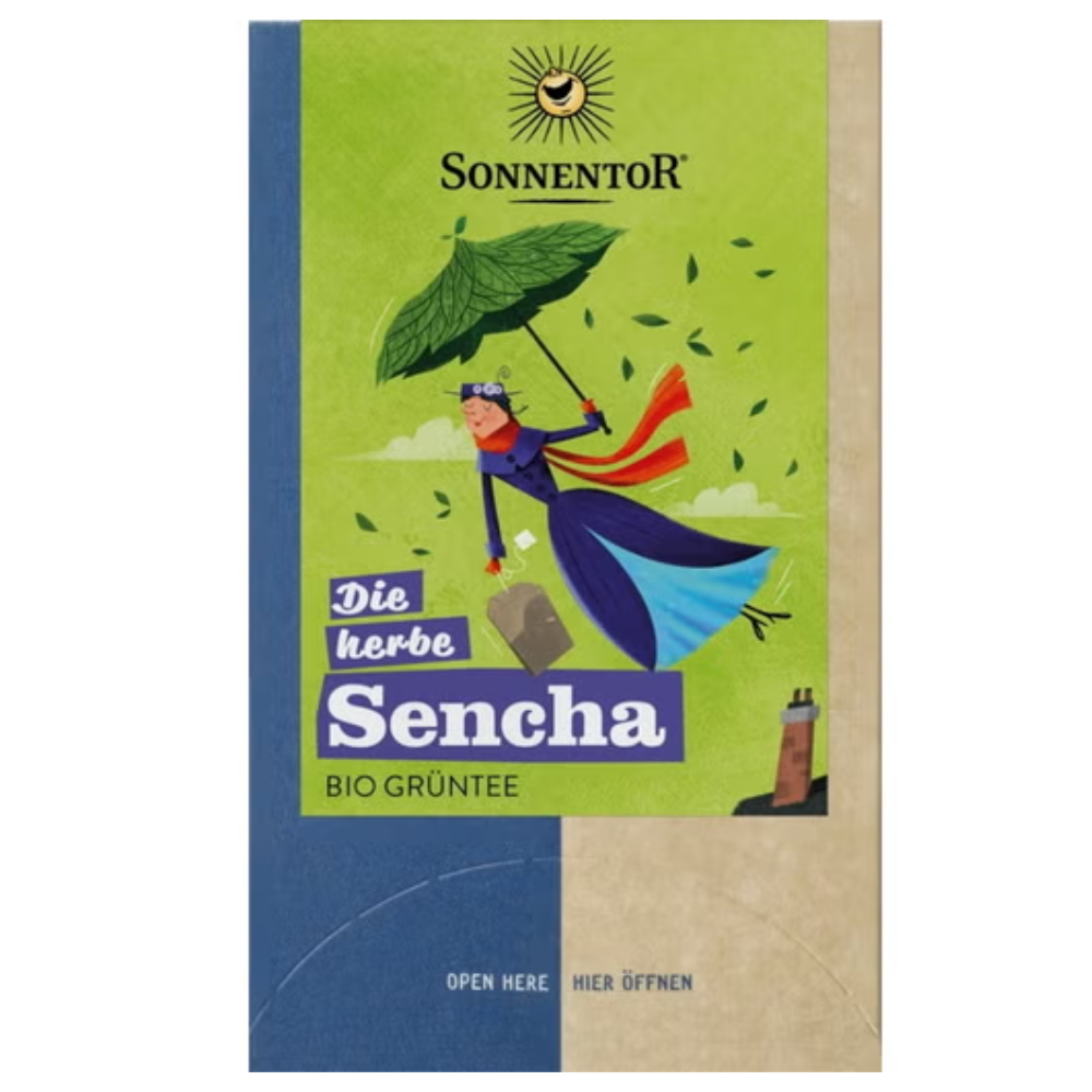 Sonnentor Ekologiskt grönt te - Sencha - L'Erbaceo, 18 dubbelkammartépåsar (21,60 g)