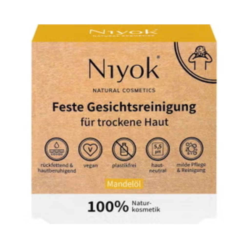 Niyok Solid Facial Cleanser with Almond Oil, 80 g