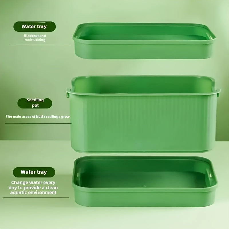 TEMU 2pcs Home Growing Kit - Plastic Planters With Drainage Holes, Multi-tier Seed Starter Trays For Sprouts And , Indoor-outdoor Use, Vegetable