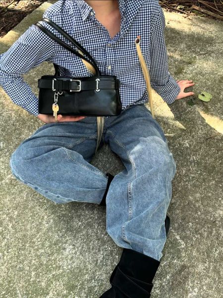 Korean Version niche design localization key belt decoration armpit bag simple versatile localization style handbag Y241216