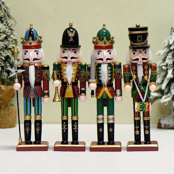 Nutcracker 30Cm Christmas Home Decoration Wooden Ornament Soldier Display Theme Restaurant Children&#039;s Clothing Store Decors Accessory