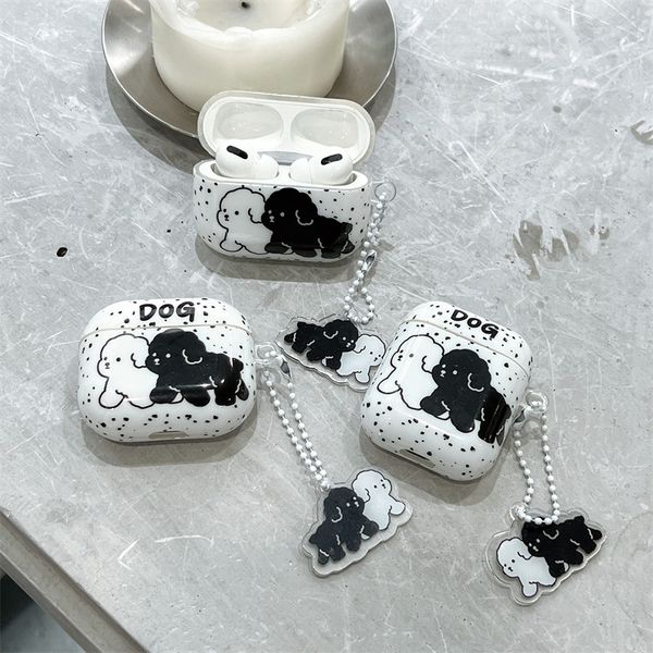 ddmygifts Spotted Black and White Dog Suitable Pro 1-2-3 Generation Bluetooth Wireless Earphone Cover Cute Cartoon Soft A