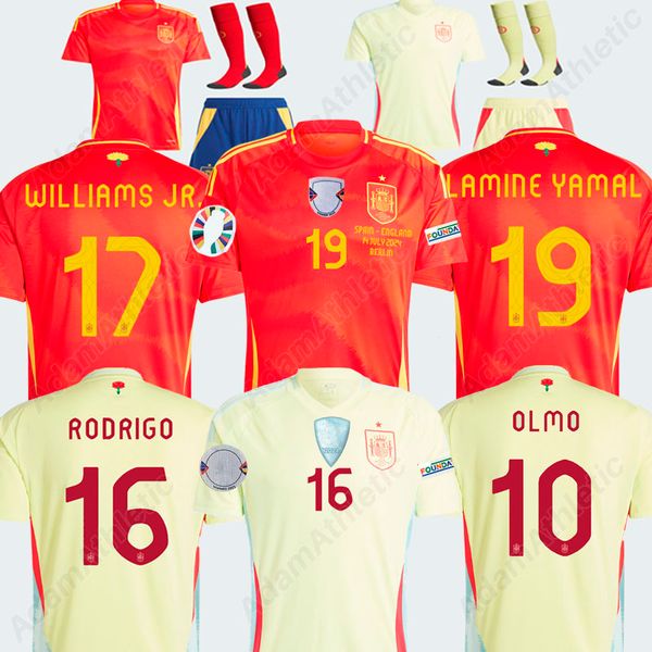 Spanish jerseys 2024 LAMINE YAMAL football shirts 24 25 WILLIAMS JR. RODRIGO OLMO PEDRI MORATA OYARZABAL soccer jerseys kids kit player vers
