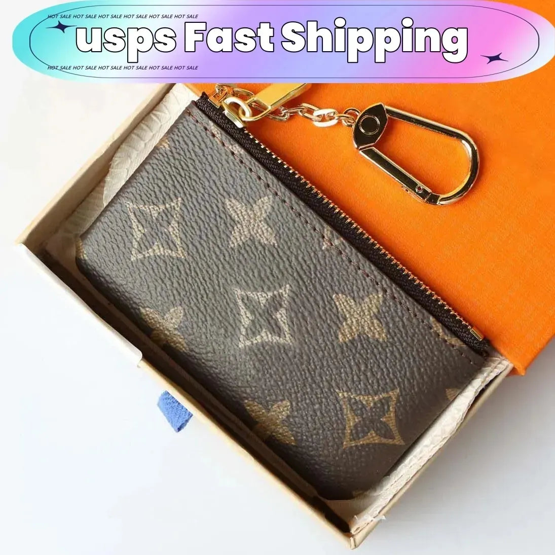 2025 TOP Mini Key Wallets Womens Mens Keychain Ring Credit Card Holder Coin Purse M62650 With box and dust bag