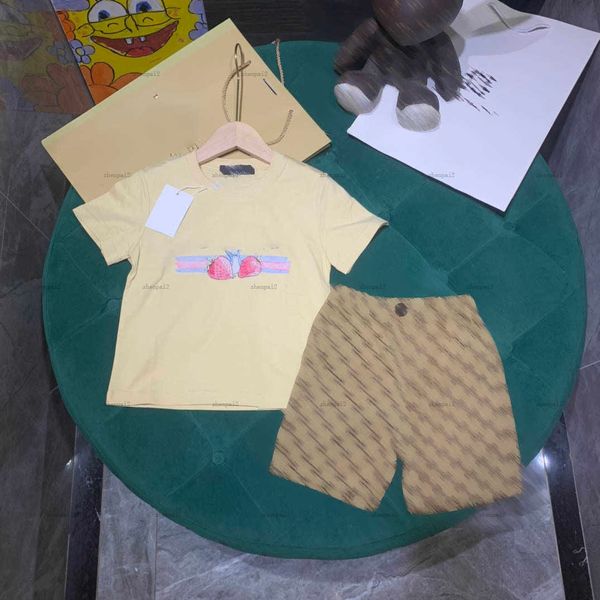 Luxury baby tracksuits Strawberry pattern printing kids two-piece set Size 100-150 CM T-shirt suits boys girls t shirt and shorts