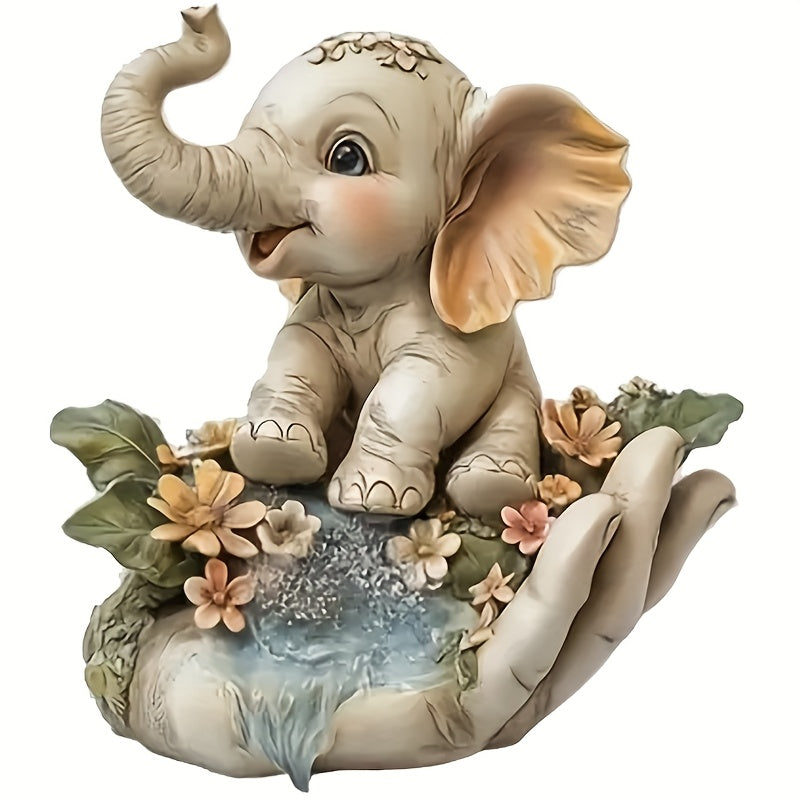 TEMU 6-inch Adorable Elephant & Floral Vinyl Decal - Of God Design, Cars, Laptops, Bottles, Phones, Windows, Walls, And Cups, Single-use, Glossy