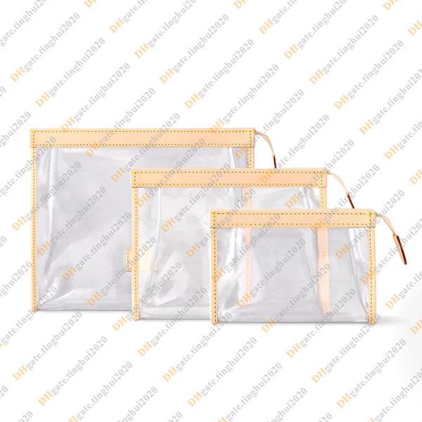 Ladies Fashion Casual Designe Luxury Trio Pouch Toilette Toiletry Bag Cosmetic Bag Clutch Bag Totes Handbag Wallet TOP Mirror Quality M11390