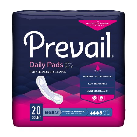 Prevail Bladder Control Moderate Pad White 9-1-4", Pkg