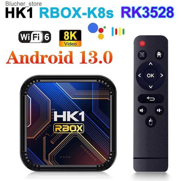 Set Top Box NEW HK1 RBOX K8S RK3528 Android 13 Quad Core Rockchip 8K Dual Wifi 2.4G 5G BT4.0 Smart TV Box 2GB 4GB 16GB 32GB 64GB 100M LAN J2