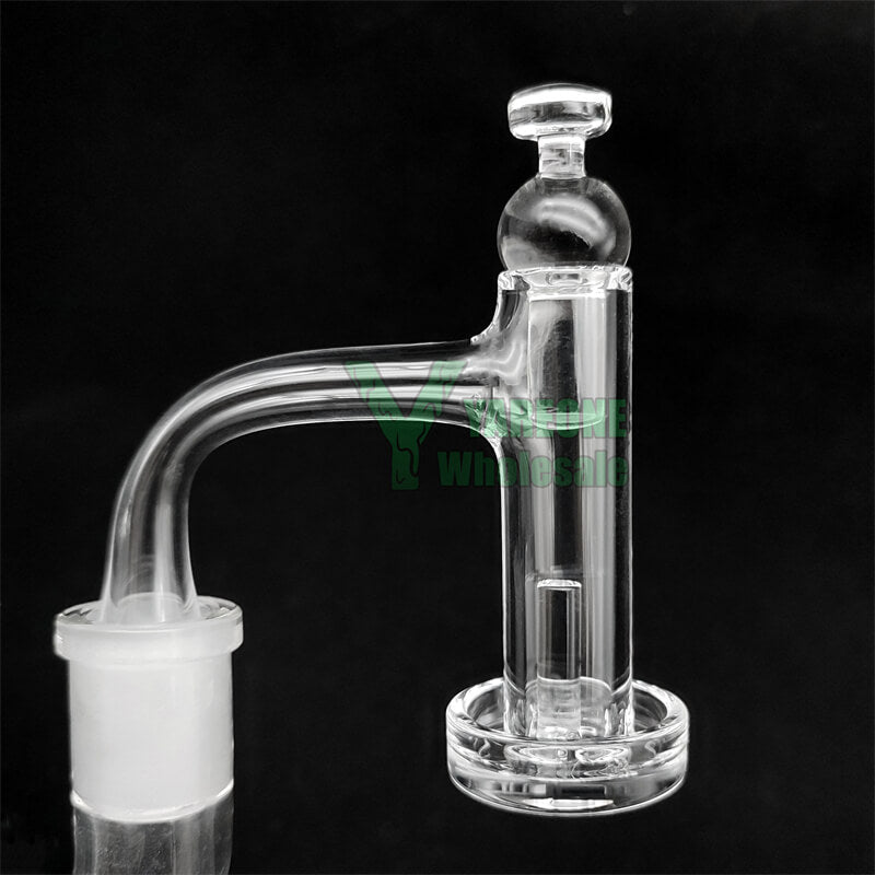 Full Weld Small Control Tower Banger Kit 16mmOD 64mm Tall Blender Quartz Dab Nail Includes a Terp Pillar and Long Tail Glass Stopper Carb Cap 10mm 1