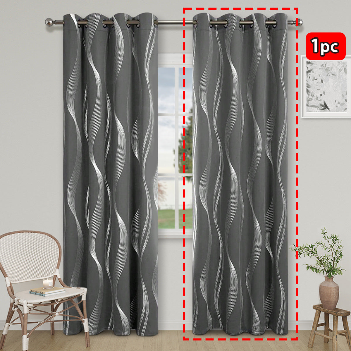 YL-37168 cross-border hot stamping and silver marble high-precision blackout curtain punching living room sunscreen finished curtain