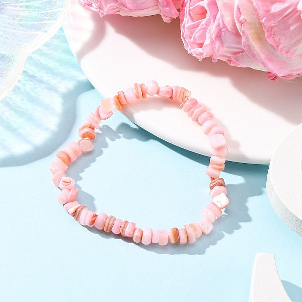 Gefärbte natürliche Süßwassermuschelperlen-Stretcharmbänder für Männer und Frauen