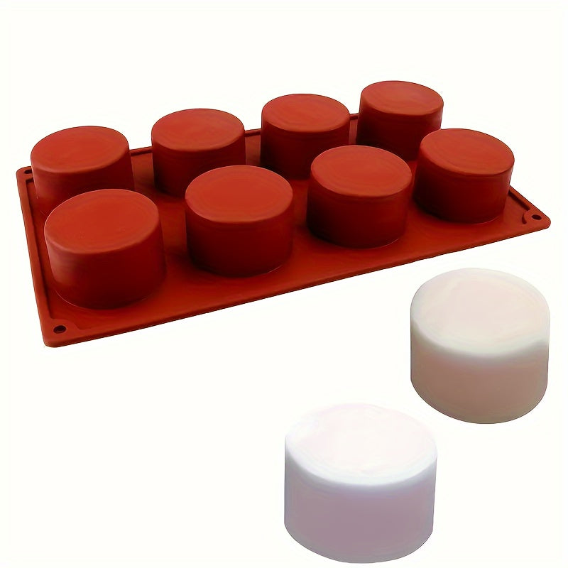 TEMU 1pc 8 Holes Round Silicone Cake Mold 3d Handmade Cupcake Jelly Cookie Mini Muffin Soap Maker Diy Baking Tools