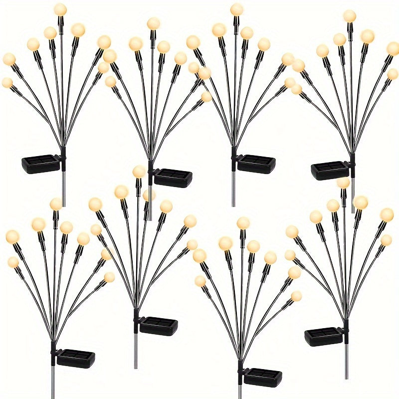 TEMU 6-8-pack 8-head Lights Upgrade 48-64 Leds, Solar Outdoor Decorative Garden Lights: Flexible Solar Swing Lights For Yard Pathway Landscape