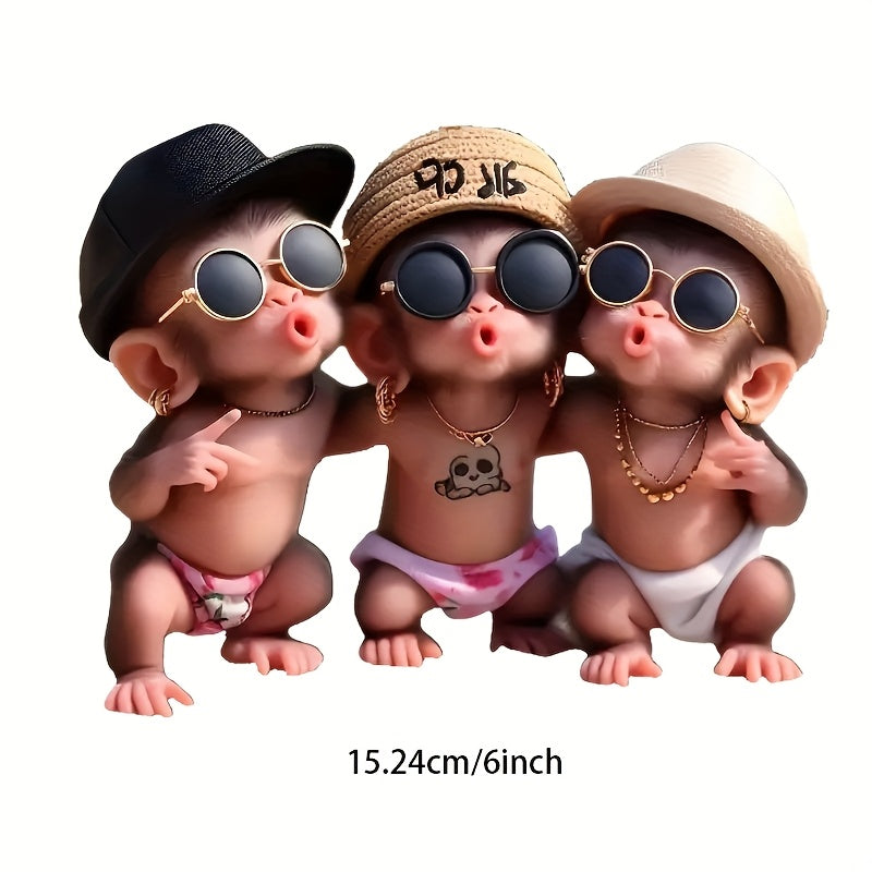 TEMU 3 Vinyl Decal - 6 Inch Surface Decal For Cars, Laptops, Trucks, Motorcycles, Windows, Walls - Self-adhesive, , Single Use - Adheres To Glass,