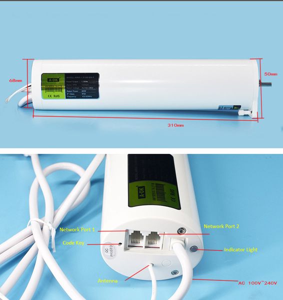 A-OK AM68-1.5 100-EM Electric Curtain Motor Shutter, High Torque, 433 Radio Frequency, Remote Control, 485 Protocol, Smart Home
