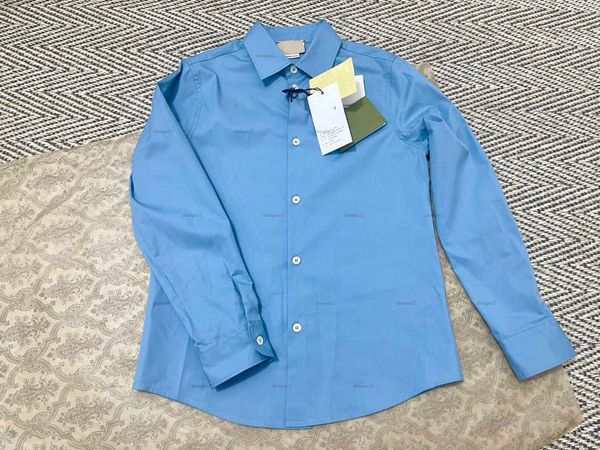 Luxury designer Kids Clothing Summer Baby Shirt Back striped logo print Blouses Size 100-160 CM Fashion children shirt