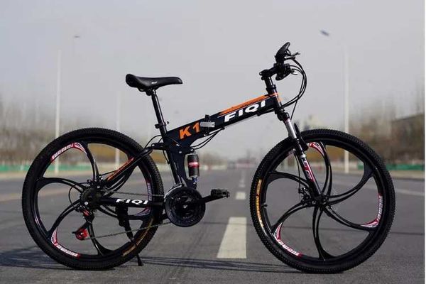 Bikes FIQI 26 inch folding mountain bike 21 speed high carbon steel black bike dual disc brake anti-skid express released Q241029