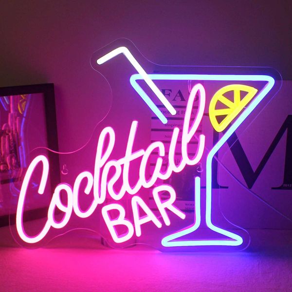 Cocktail Bar Neon Led Signs Wall Lights Decoretion USB Powered Dimmable For Bars Beer Pub Club Party Shop Sign Room Decor Z241123