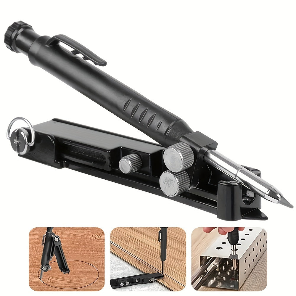 TEMU 1pc Heavy-duty Multi-functional Scribing Tool With Precision Marking System - Durable Plastic- For Tiling, Woodworking & Contour Profiling -