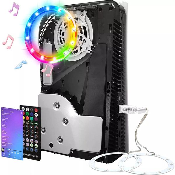 Ps5 Console Decoration Light 8 Colors Dazzle Color Changing Luminescent Atmosphere Lamp DIY Remote Control Strip Light Gaming Accessories DH