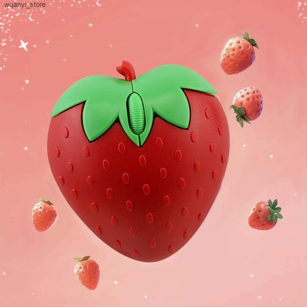 Mice Pink Strawberry Small Optical Mouse Cute Creative Cartoon PC Computer Office Mice Girls Gift Mause for Office Laptop Desktop L240910