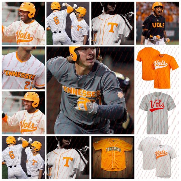 Stitched Custom Tennessee Volunteers Baseball Jersey Jared Dickey Blake Burke Christian Moore Zane Denton Chase Burns Chase Dollander Drew B