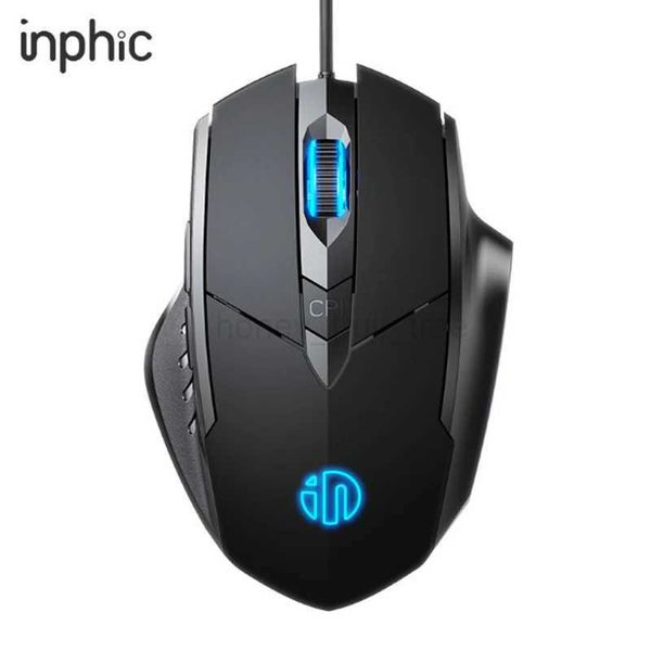 inphic Gaming Mouse PW1 6 Keys Macro Definition Glowing Mute Mouse 4000DPI Adjustable Optical USB Wired Mice for PC NotebookM240725