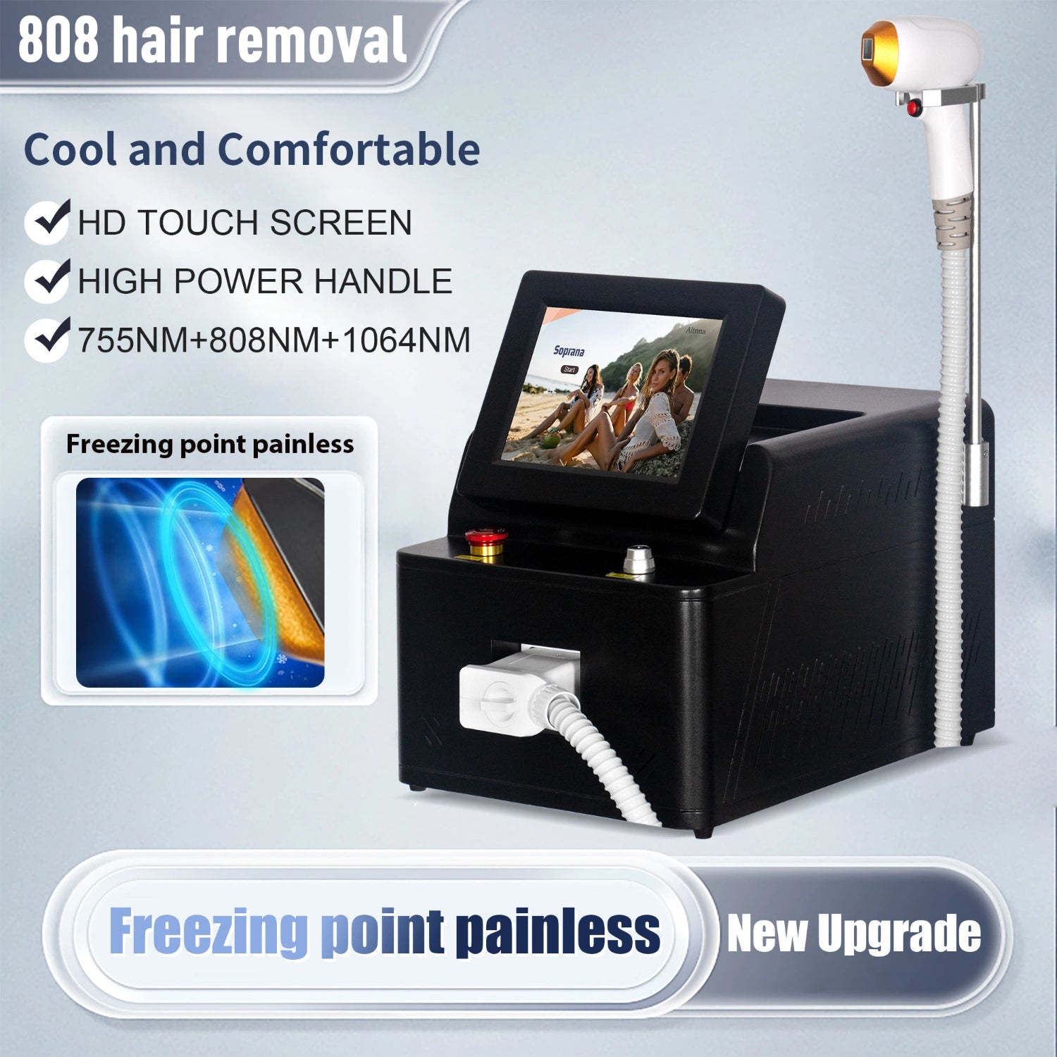 High Diode Laser Hair Removal Professional Machine 3500W Power Diode Laser 755 808 Tpermanent Professional Laser Epilator