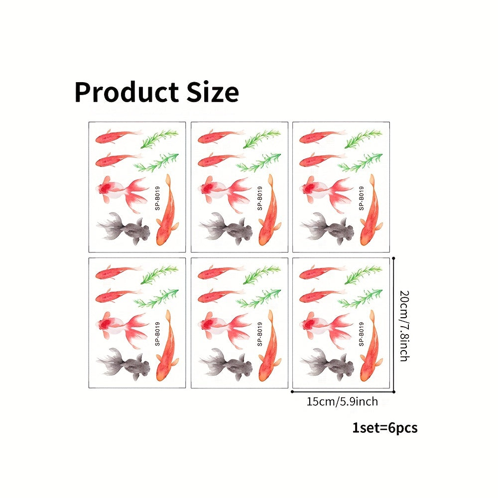 TEMU 6pcs Bathtub Decal, Chinese Style Fish Bathroom Non-slip Frosted Sticker, Bathtub Appliques