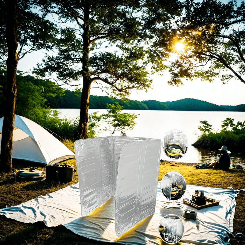 TEMU Kitchen Oil Splash Guard - Uncharged Aluminum Stove Shield - Heat Insulation Flapper For Cooking - Kitchen Gadgets Outdoor Camping