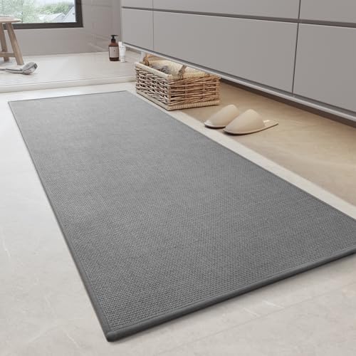 MontVoo Bathroom Runner Rug-Ultra Thin Non Slip Bath Mat Runner for Bathroom Mat Quick Dry, Rubber Backing Washable Runner Bathroom Rugs Fit Under Doo